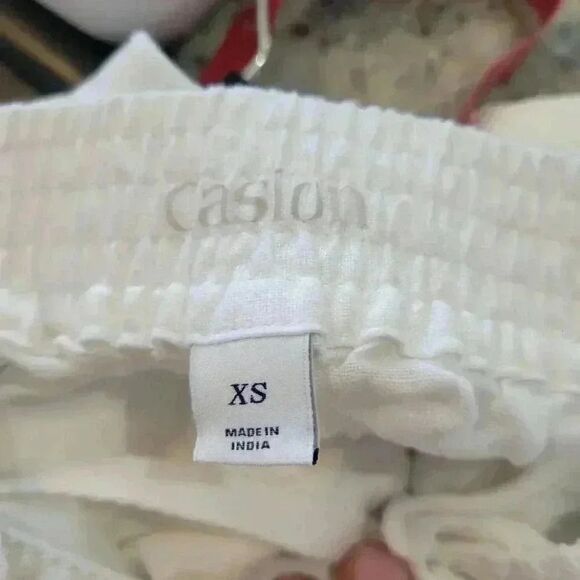 Caslon Women's White Linen Drawstring Skirt w Pockets - Picture 9 of 10